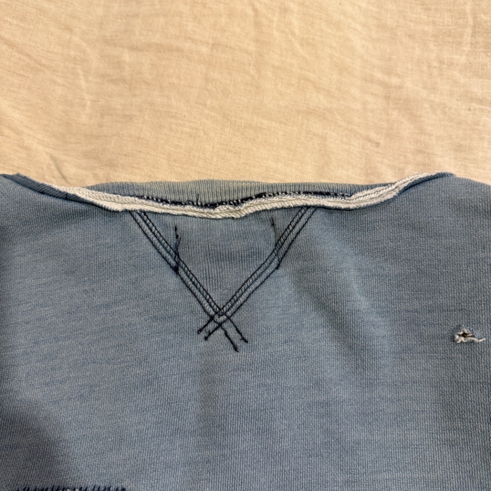 RRL Sweatshirt (*one of a kind*); Faded Indigo Blue; Medium - Picture 13 of 16